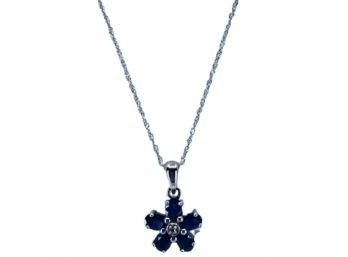 14K Sapphire & Diamond Necklace