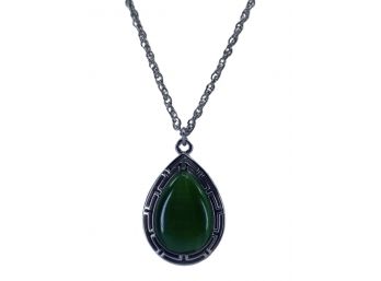 Green Drop Pendant Necklace