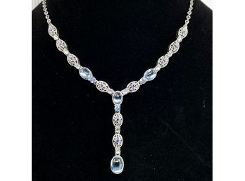 Periwinkle Drop Pendant Silver Necklace