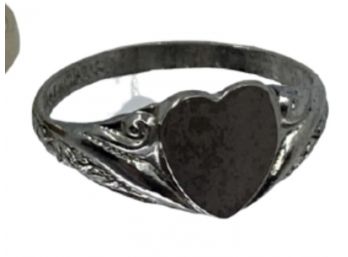 Sterling Silver Heart Ring, Sz. 3
