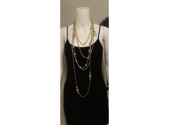 Four Chain Necklaces Including (Bronze Italy) Opera Length