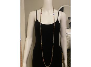 Opera Length Necklace With Multi-Color Beads