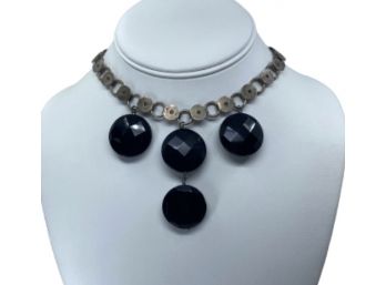 Sterling & Onyx Statement Necklace