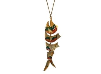 Articulated Multicolor Happy Fish Necklace