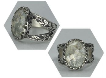 Sterling Silver W/ Abalone Shell Ring, Sz. 8
