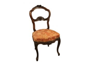 Beautiful Rose Carved Victorian Walnut Side Chair