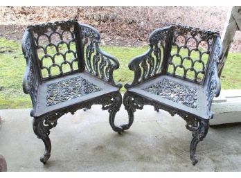 Amazing Pair Of Cast Iron Chairs