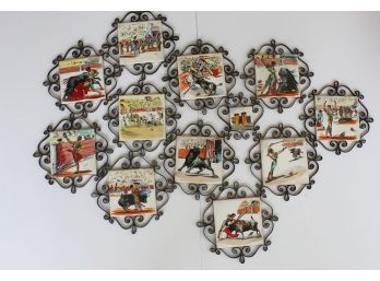 Amazing Mid-Century Modern Spanish Sanchis Alcora Tile Trivets