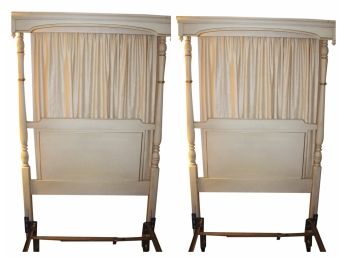 French Provincial Half Tester Style Beds With Matching Stand Nightstand