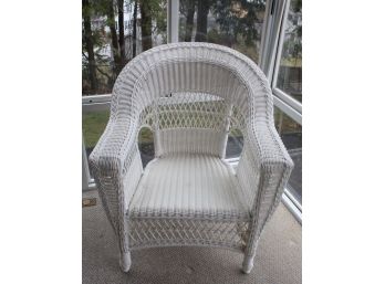 White Wicker  Arm Chair