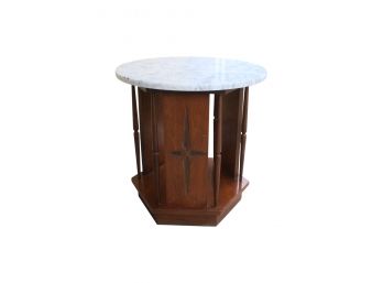 Mid-Century Modern Marble Side Table