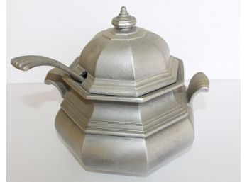 Pewter Soup Tureen With Ladle