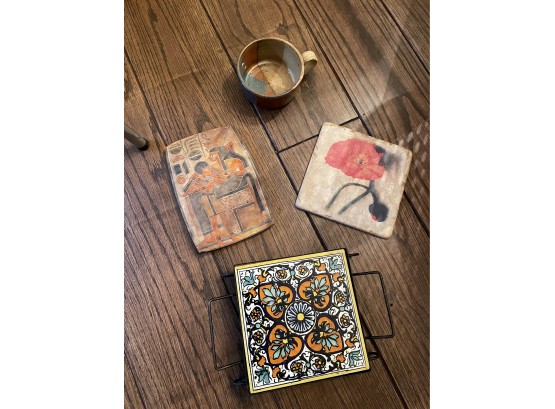 Ceramic Trivets And Cup