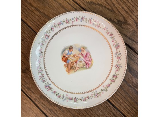 Antique Victorian Carlsbad Portrait Decorative Dish Signed Boucher
