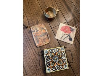 Ceramic Trivets And Cup