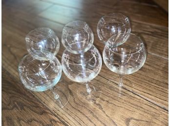 6 Gorgeous Antique Crystal Wine Glasses