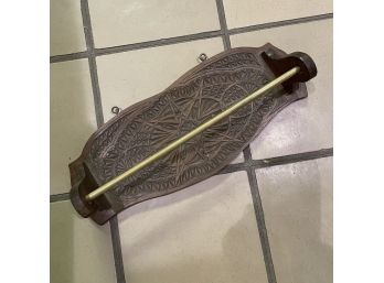 Vintage Hand Carved Towel Bar Holder
