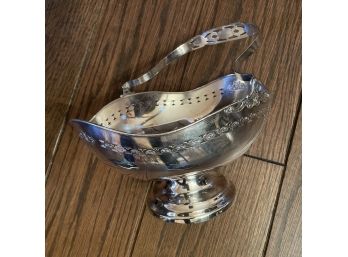 Gorgeous Antique Pierced Silverplate Pedestal Bowl