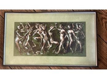 Beautiful Framed And Matted Dancing Nudes ~ Signed ~