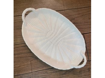 Beautiful Neto And Gomes Ceramic Basket Weave Platter With Handles