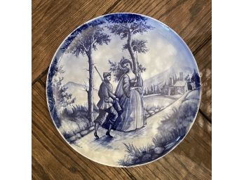 Beautiful Antique Blue And White Scenic Plate ~ Italy ~