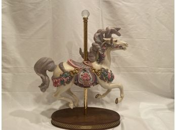 Porcelain Rose Carousel Horse By The House Of Fabrege