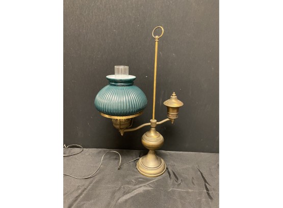 Vintage Brass And Metal Student Lamp