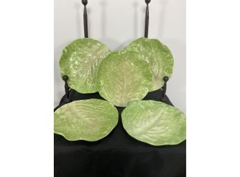 WANAPEE  Trade  Lettuce Leaf Vintage  Majolica  Plates