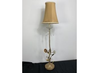 Decorative Metal Lamp With Silk Shade