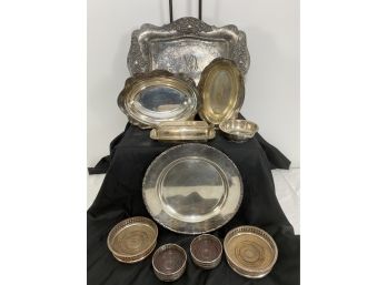Group Of Silver Plate Serving Pieces