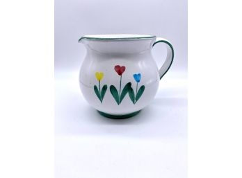 Hand Painted Tulip Pitcher