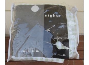 Northern Nights Green Checkered Flannel Full Size Sheet Set In Package
