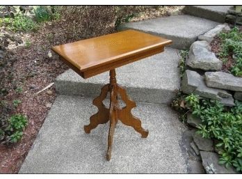 Victorian Eastlake Quad Foot Parlor Table Or Lamp Table Possibly Chestnut?