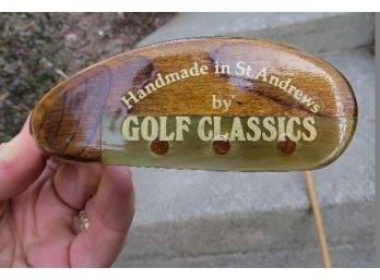 Pair Of Hand Made Leather Wrapped St. Andrew's Scotland Golf Putters Brand New & Ready To Play