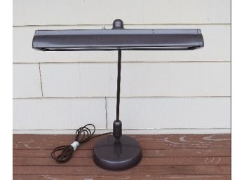 Wonderful Mid-century Swivelier Gunmetal Copper Brown Industrial Desk Lamp Multi Adjustable Twin Bulb