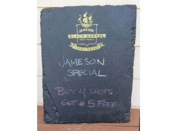 Jameson Whiskey Black Barrel Reserve Man Cave Chalkboard / Home Bar Menu
