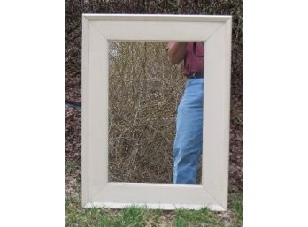 Country Style Wide White Framed Mirror - Perfect Decorator/Accent Mirror Just About Anywhere