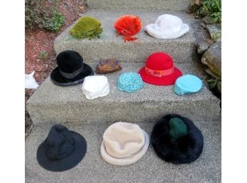 Collection Of Vintage Ladies Hats & Head Wear Some Wonderful Styles & Colors