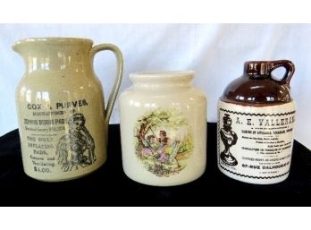 A Tripling Of Attractive Decorative Stoneware Including The Cutest Candle Jug!
