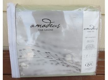 Amadeus 400 Thread Count Sage Green Summer Sheet Set - Full Size Bed - Brand New In Package