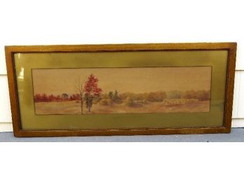Early 20th C. Pastel Watercolor Landscape, Possible Woodstock / Ulster County Area - Signed Cage?