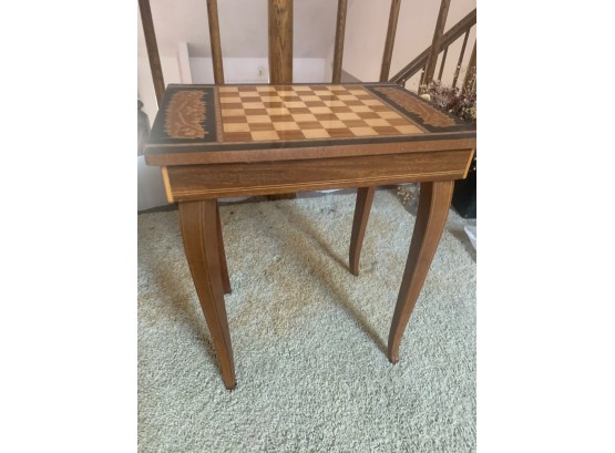 $1200 Swiss Or Italian Made Music Box With Storage (working) Chessboard Top