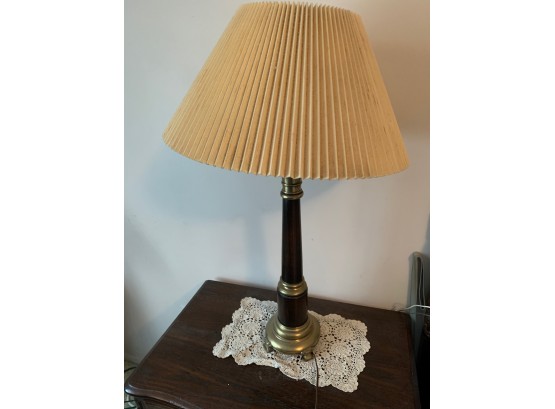 Pair Of 2 Pleated Lamps 20x31 Good Condition