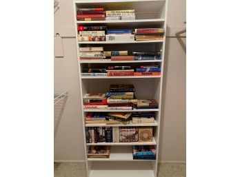 Entire Bookcase (white) Filled With Books Judaica And Autobiography And More