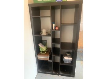 Black Cabinet 35x15.5x59 Multiple Cubby Holes (contents Not Included)