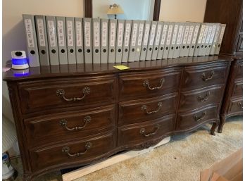 Vintage Four Centuries Henredon Dresser With 9 Drawer With A Mirror Books On Top Are Not Included