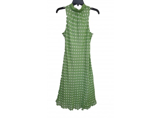 Donna Ricco New York Green Polka Dot Dress Size 8