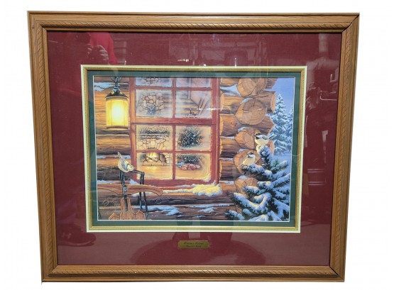 Hand Signed Litho-Winters Retreat By Darrell Bush