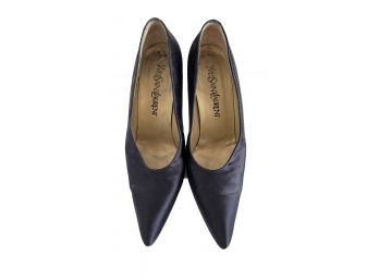 Yves Saint Laurent Black Satin Ladies Shoes Size 7.5M