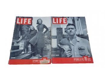 Vintage Life Magazine Lot Sept 1943 & 1945